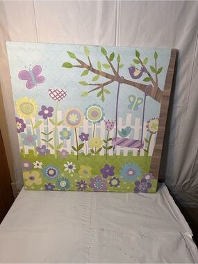 "Oopsy Daisy Too Circo Buds n Blossoms Canvas Wall Art Nursery 21x21"